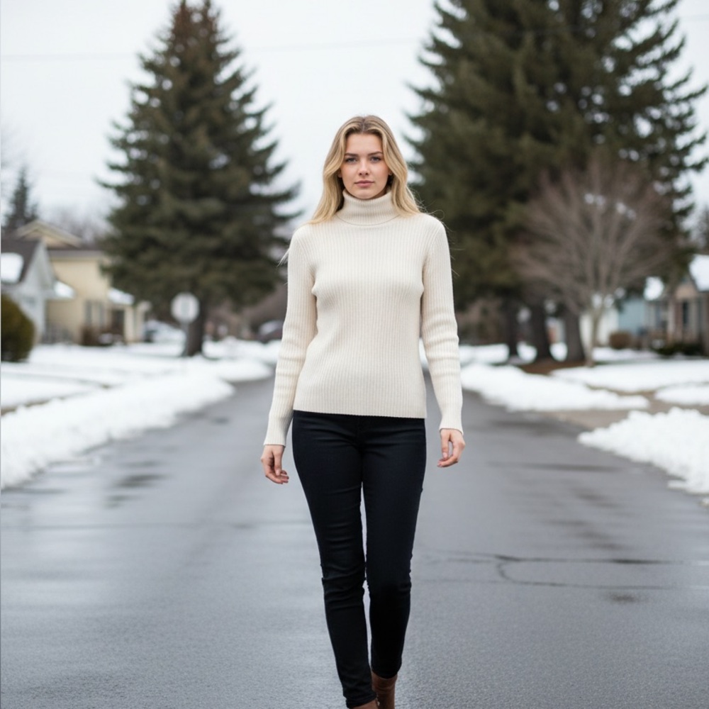 White House, Black market White Turtleneck Sweater